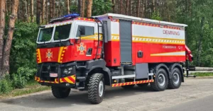 Tital heavy pyrotechnic EOD vehicle for demining operations - Left view